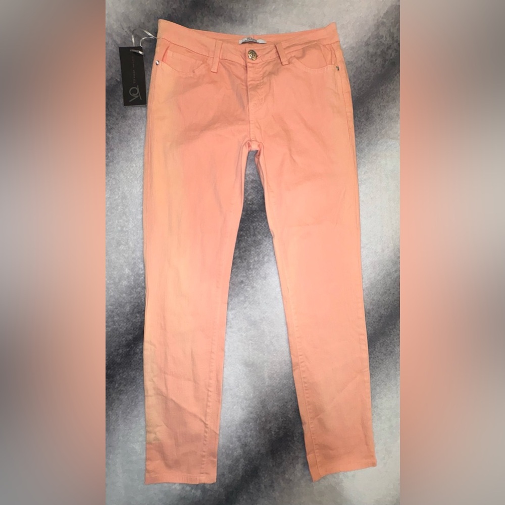 (A4)‎ NWT VO Light Salmon Peach Rhinestone Skinny Street Dainty Denim Jeans 31